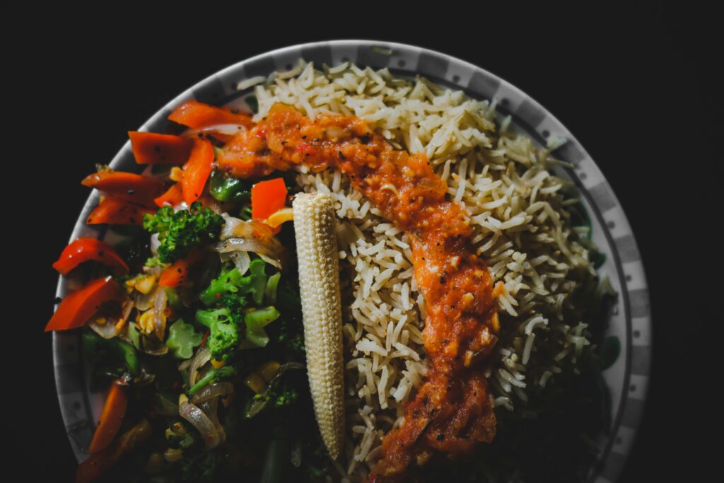 Veg and non-veg plate method for protein needs Indian wome