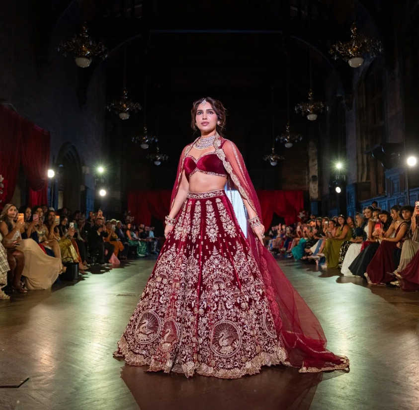 Bhumi Pednekar’s Belur Math Lehenga Turns Temple Symbolism Into Modern Runway Styling
